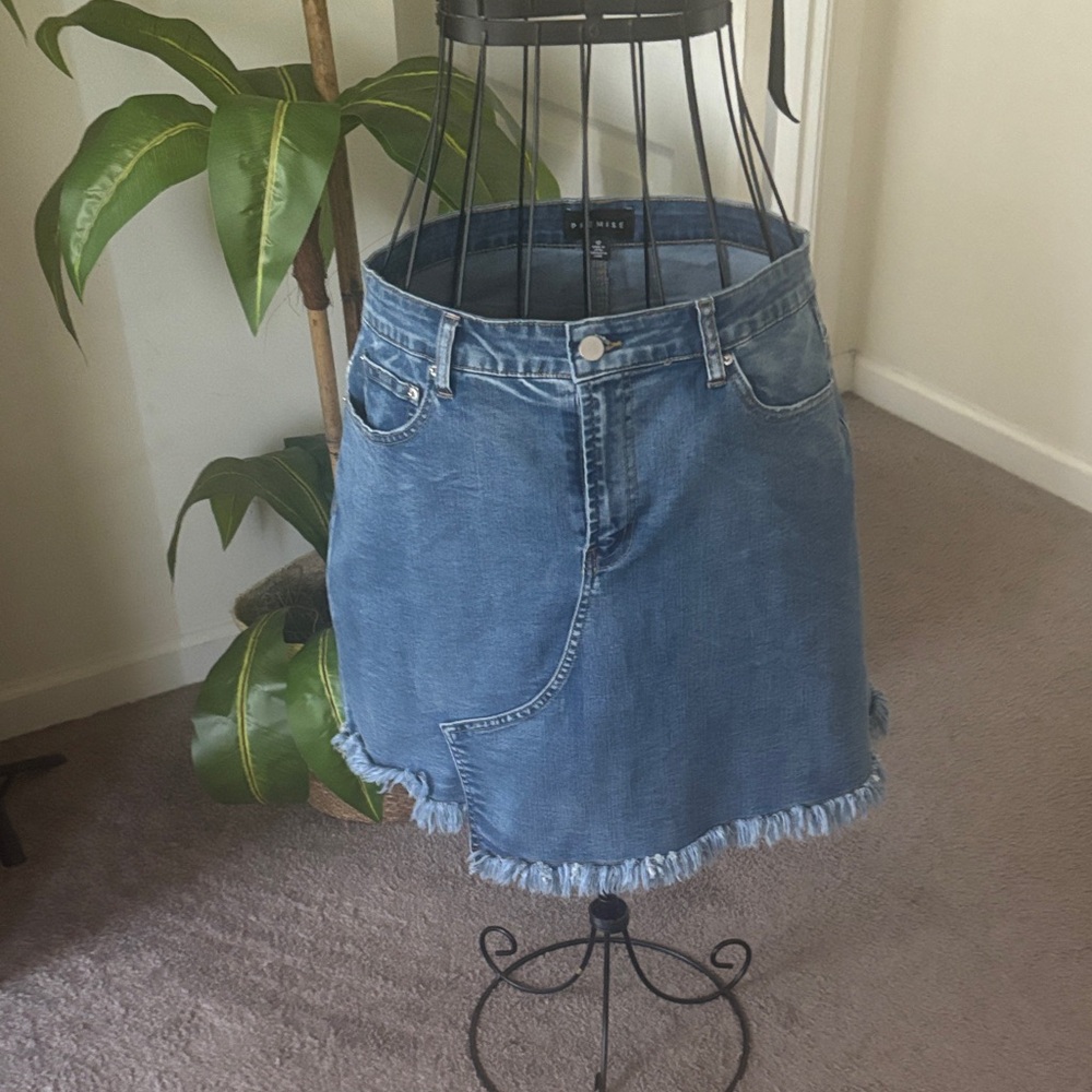 Premise Asymmetrical Denim Blue Skirt